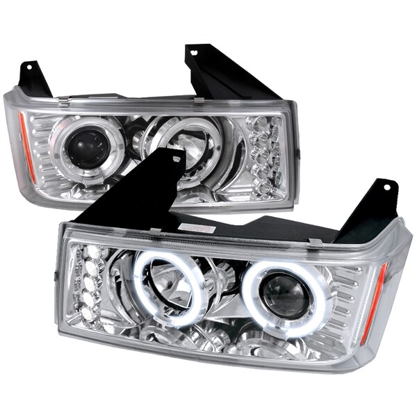 Spec-D Tuning 04-12 Chevrolet Colorado Halo LED Projector Chrome 2LHP-COL04H-TM - main
